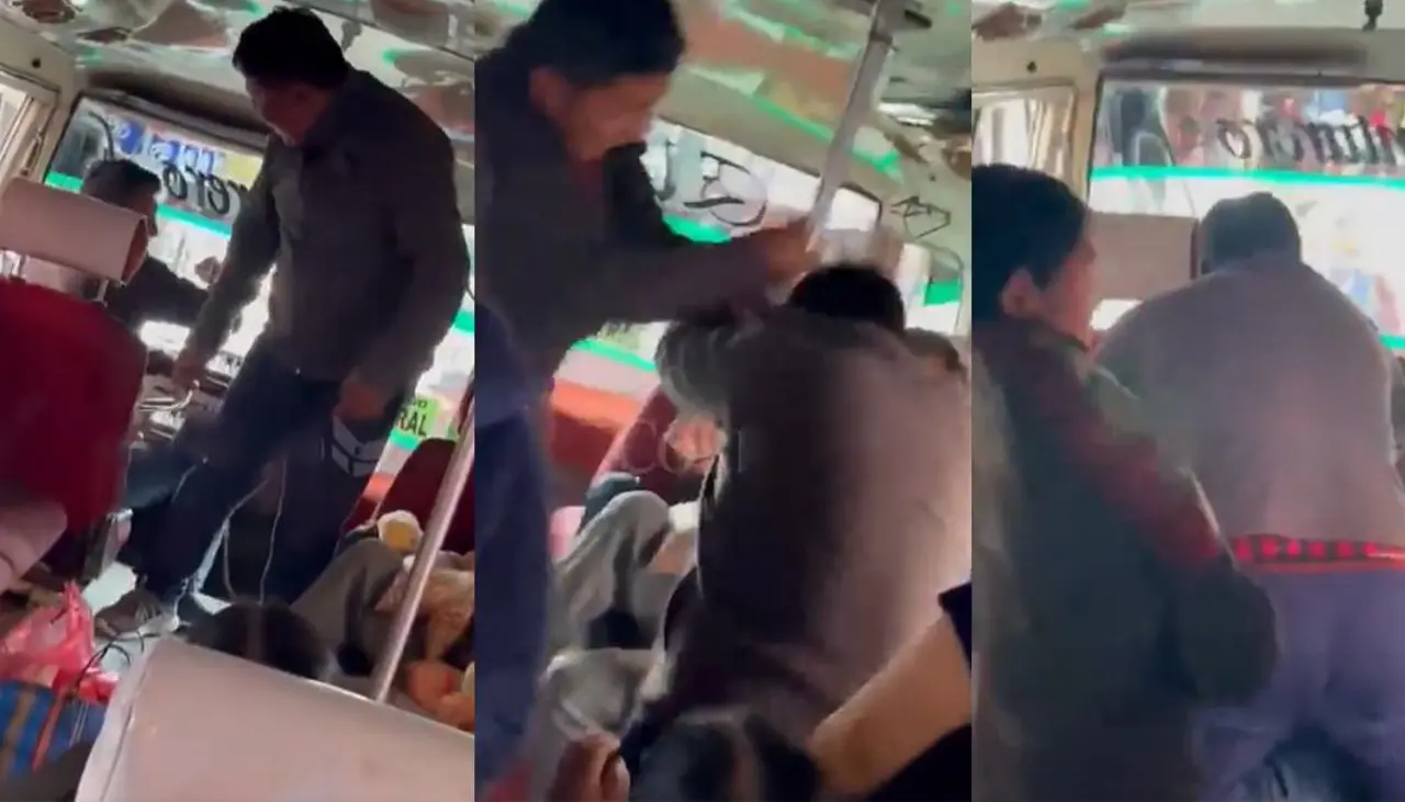 Video: Dos choferes se agarraron a golpes en un micro frente a los pasajeros