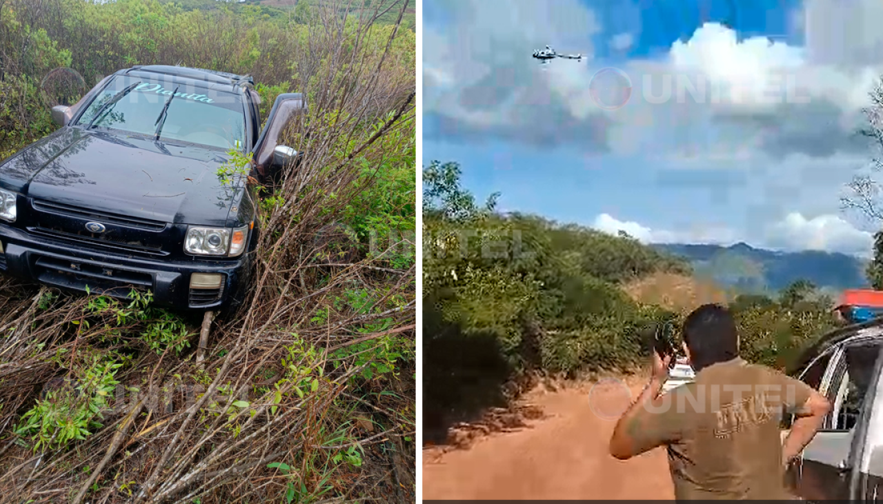 Buscan por aire y tierra a los acusados de atracar y disparar a una odontóloga en los valles cruceños 