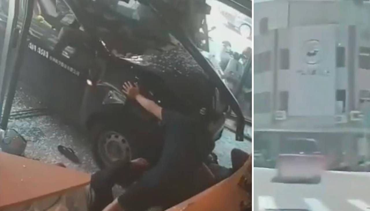 Video: Una camioneta pierde el control y se estrella contra un restaurante lleno de clientes 