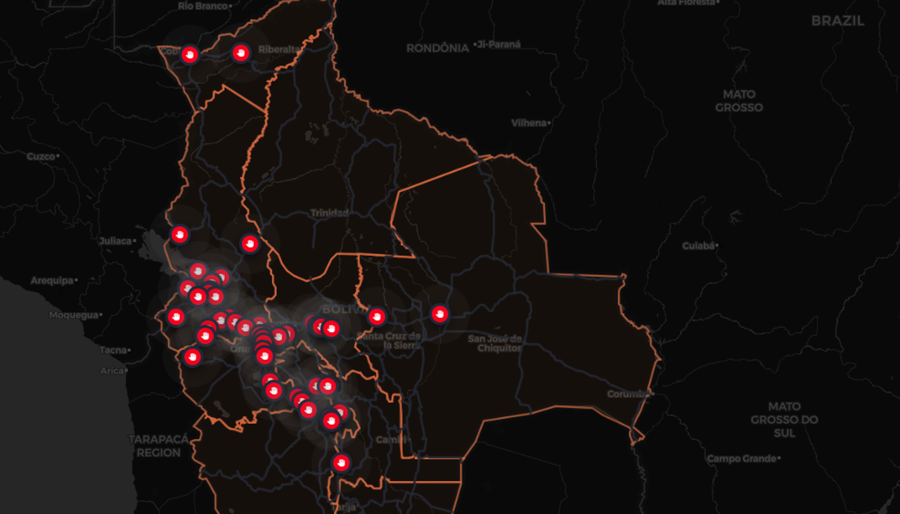 Suben a 49 los puntos de bloqueo en el día 21 del conflicto en Bolivia