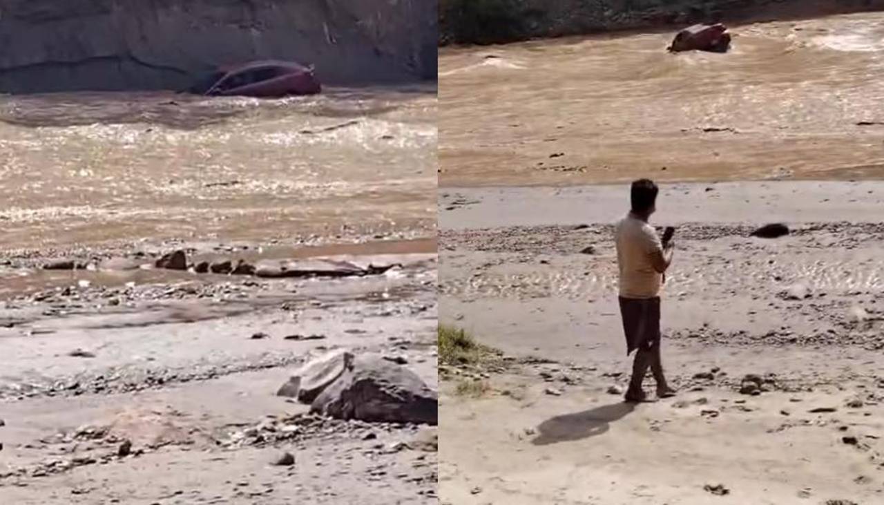 Vehículo con pasajero es arrastrado por un río en Santa Cruz