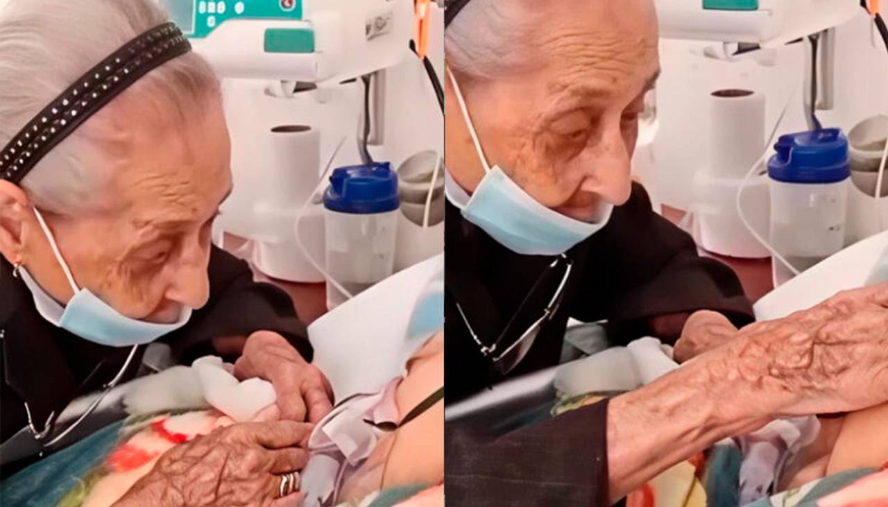Video: Una madre de 102 años conmueve con la despedida a su hijo en un hospital 