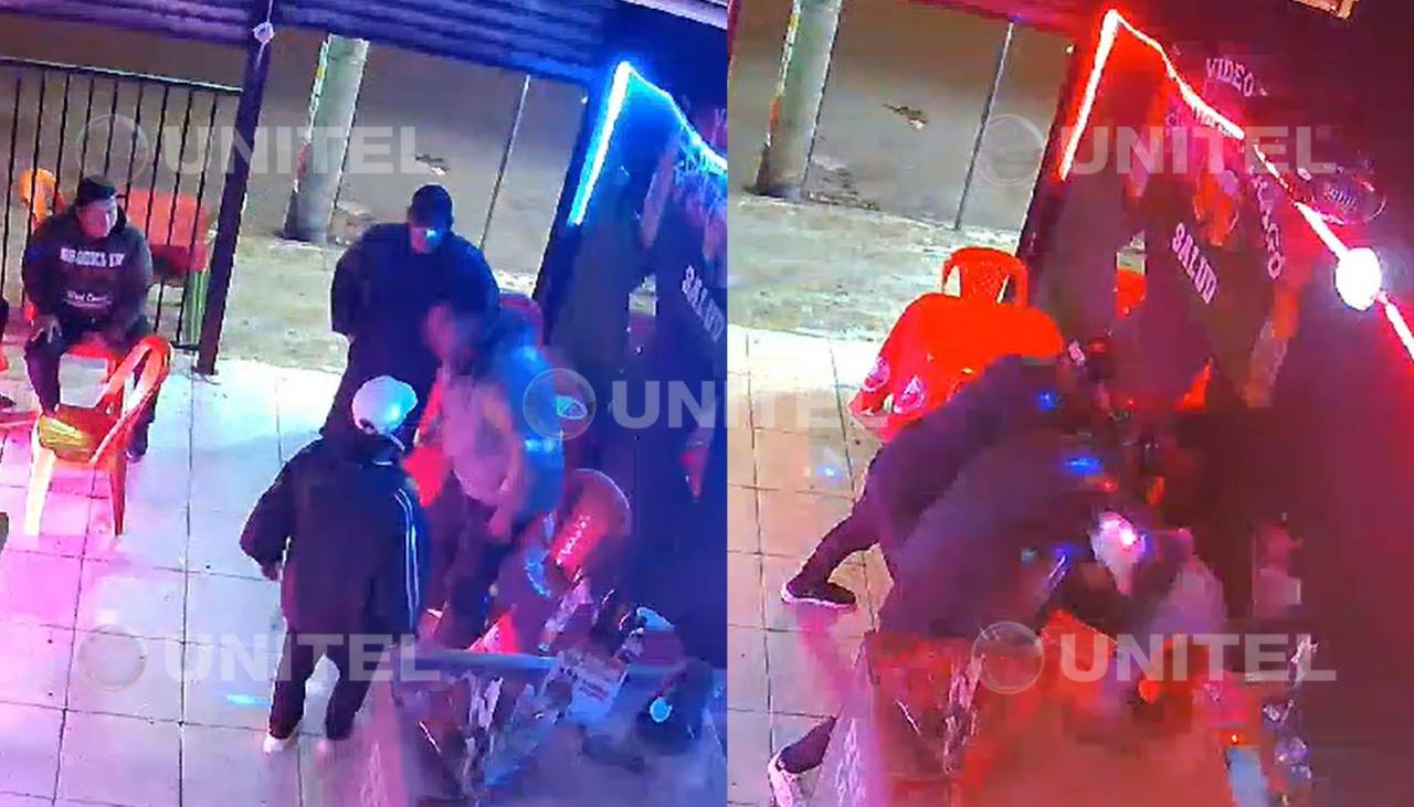 Video: cliente de una rockola recibe una brutal golpiza de cuatro hombres que le robaron todo lo que tenía