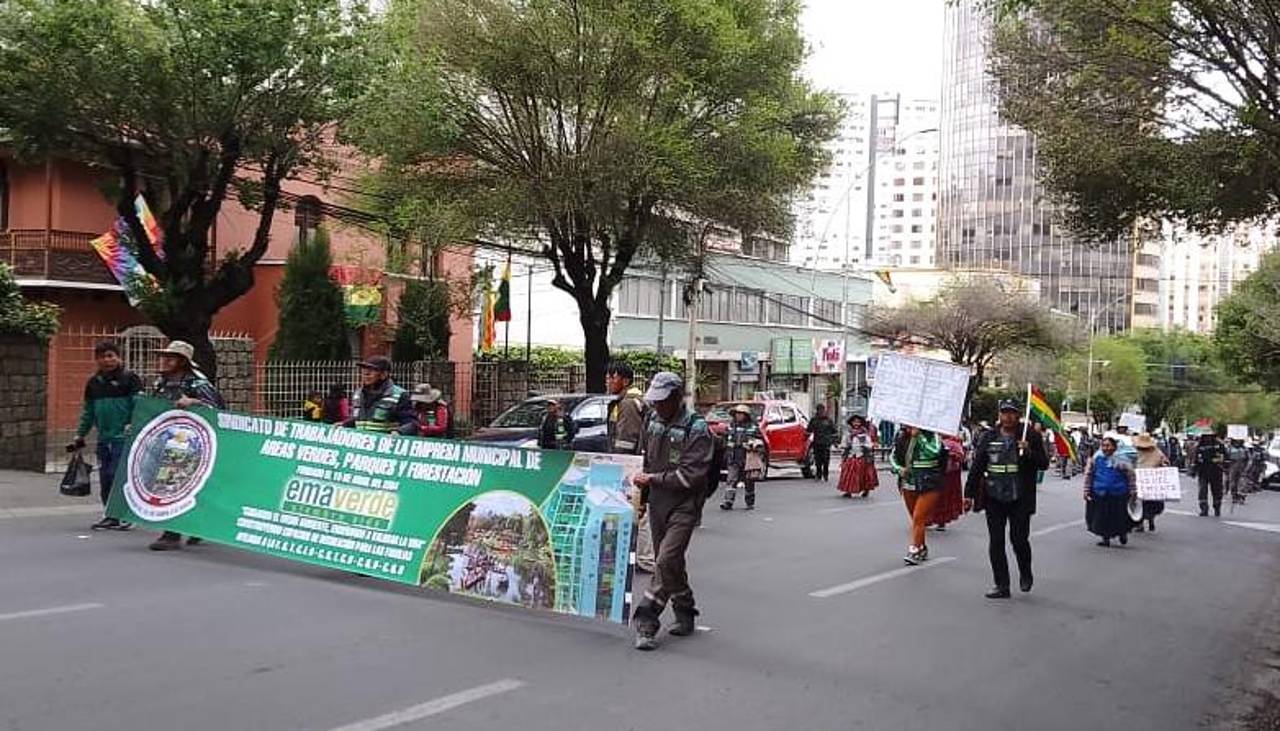 “La situación está mal”: Emaverde, la deficitaria empresa de la Alcaldía de La Paz que moviliza a sus empleados 