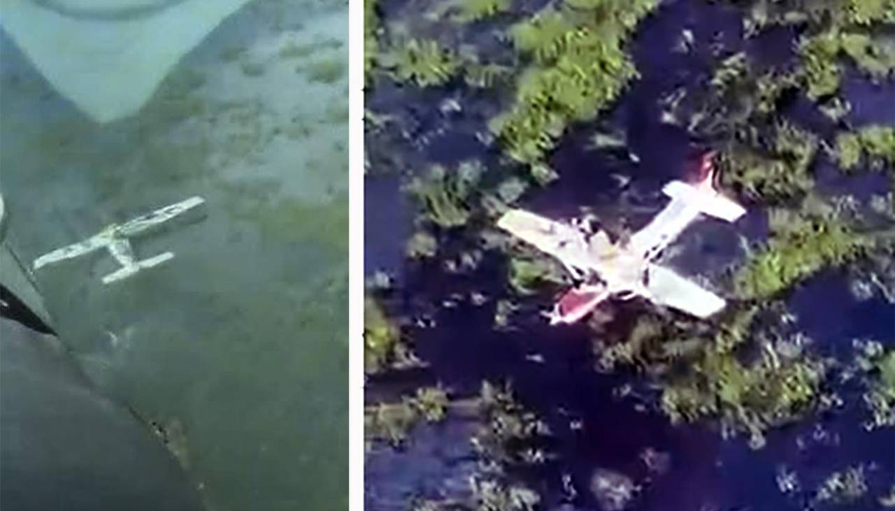 Avioneta con cuatro tripulantes aterriza de emergencia en Beni y queda rodeada de agua