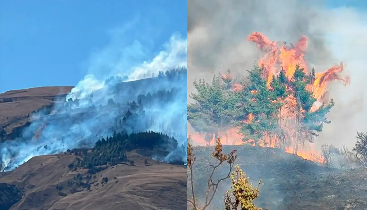 Video: Impresionantes imágenes del fuego en el Parque Tunari 