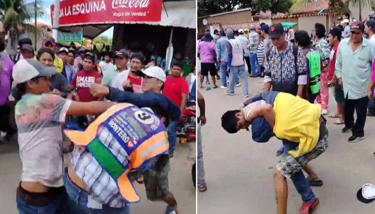 Video: Pelea campal en medio de la fila por combustible en Montero