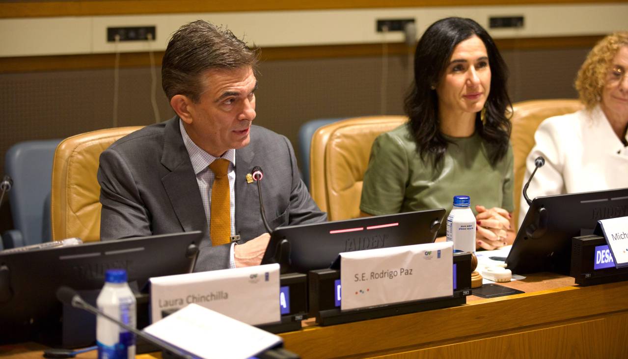 En EEUU, Paz participa en Conferencia CAF-PNUD y avanza en su agenda previa a la Asamblea de la ONU
