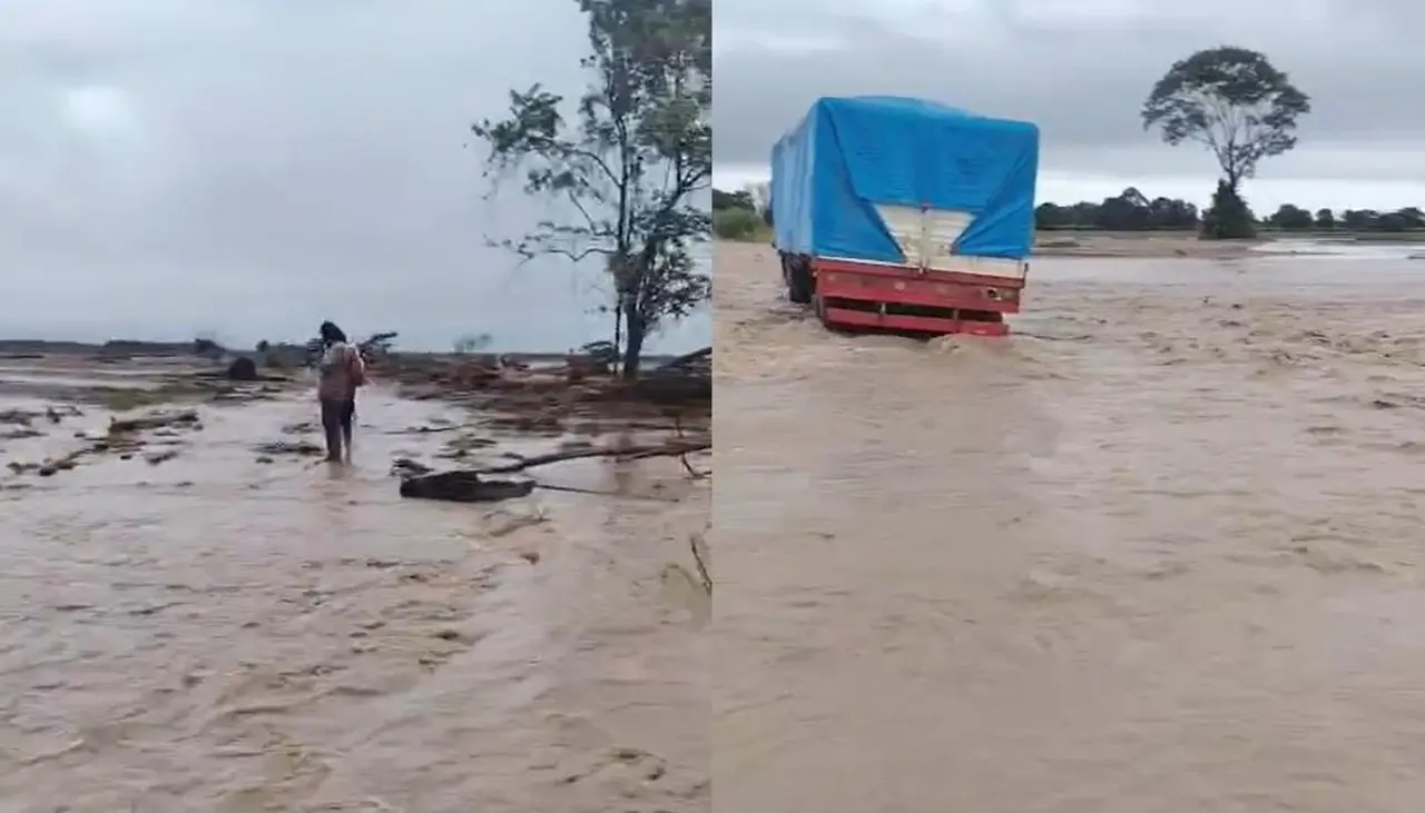 Reportan desborde del río Yapacaní en la carretera Faja Norte