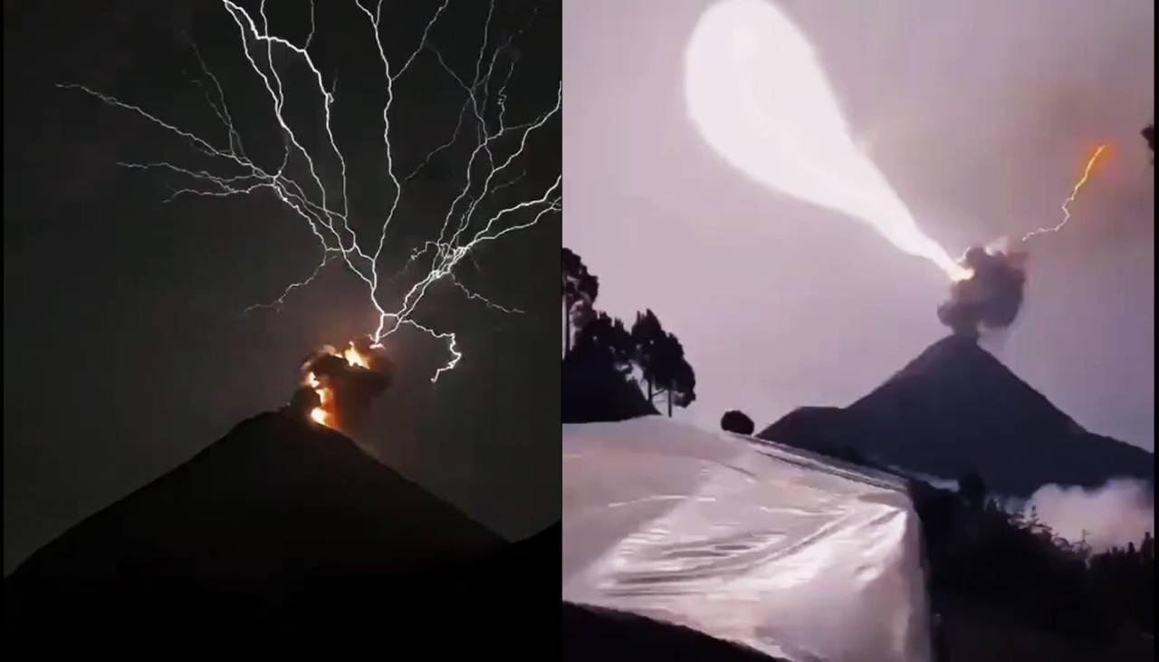 El impactante video de un ‘rayo saliendo’ de un volcán en erupción 