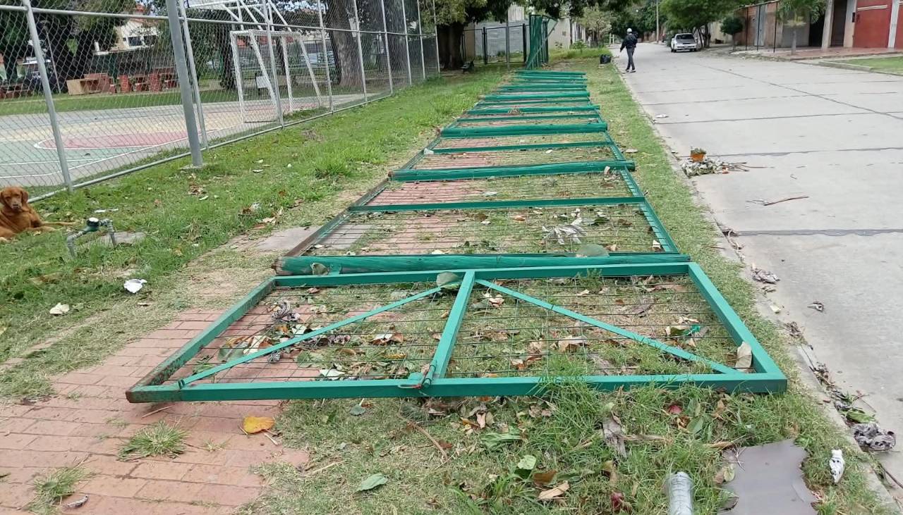 Fuertes vientos golpean Santa Cruz y provocan caída de estructuras y árboles