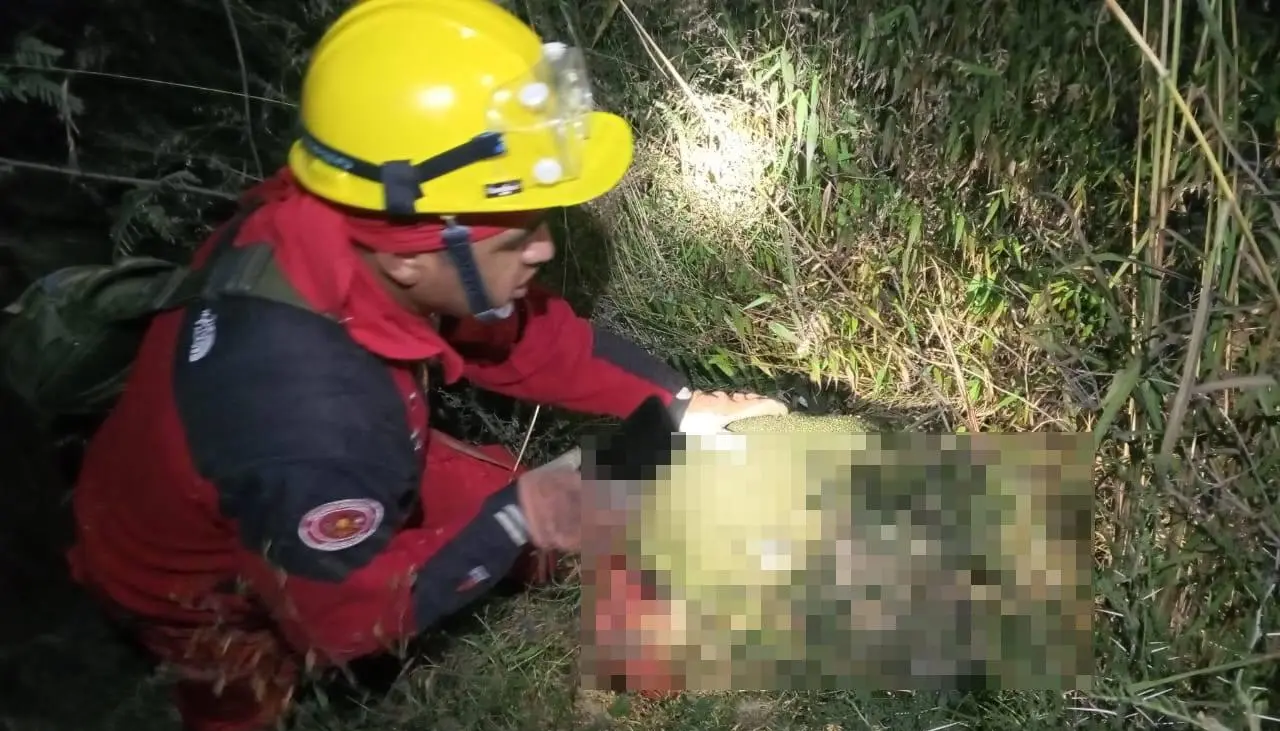 Una persona fue a buscar a sus ovejas y se embarranca 250 metros; Bomberos la hallan con vida