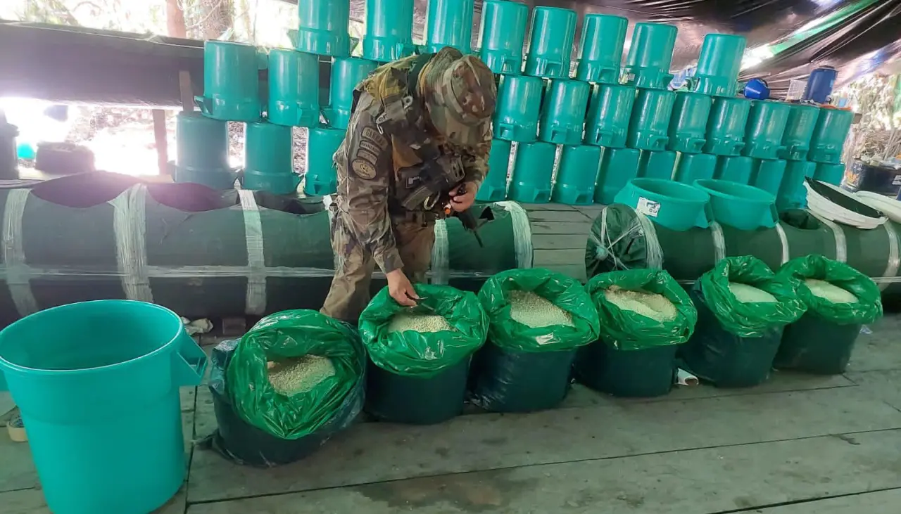 Destruyen megalaboratorio donde se producía 190 kilos de droga a la semana