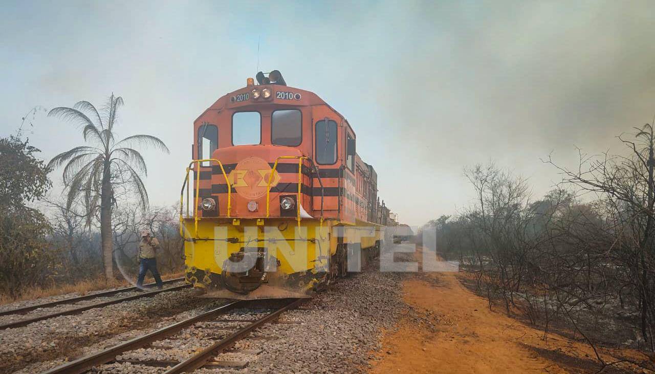 Trenes con carga de soya y gasolina están varados en Roboré ante los incendios
