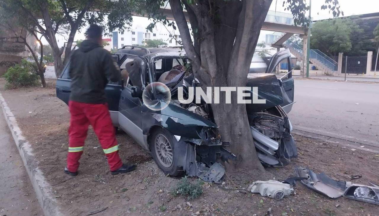 Un hombre resultó herido luego que impactara su vagoneta contra un árbol