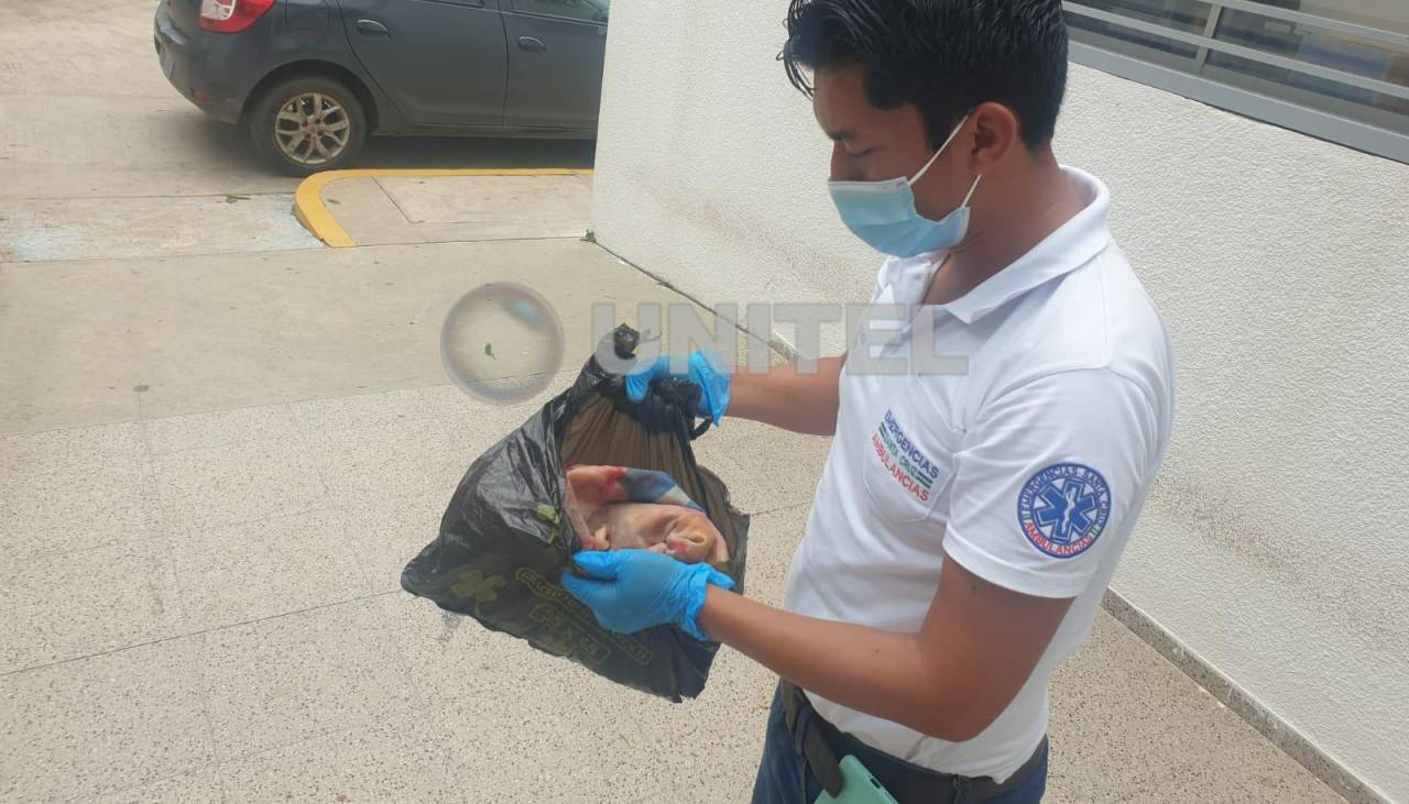 Vecinos hallan a una bebé de horas de nacida en una bolsa entre la maleza