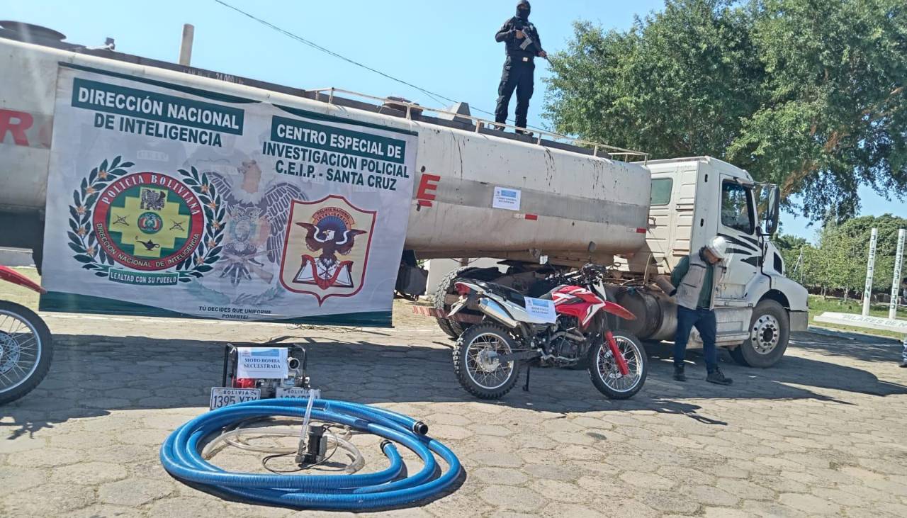 Incautan 25 mil litros de combustible y aprehenden a cuatro personas en un operativo en Warnes