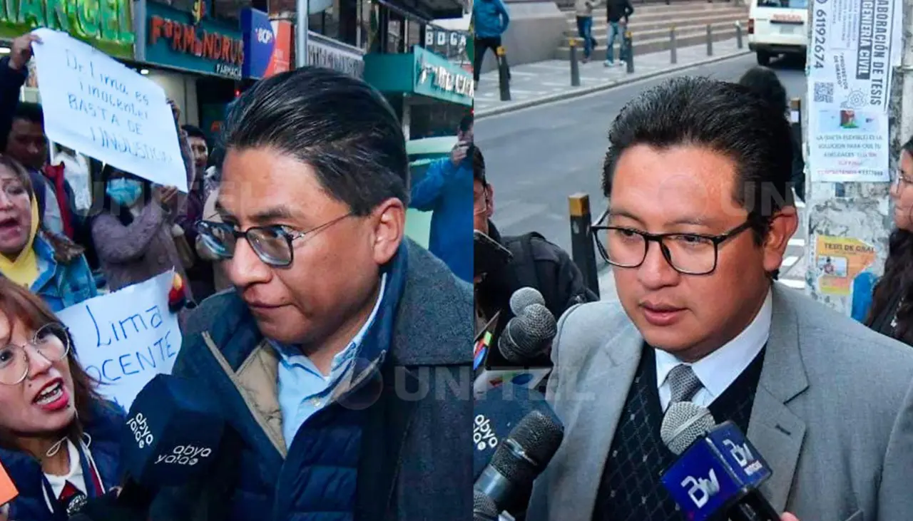 Iván Lima y José Luis Quiroga llegan a la Fiscalía para presentar su declaración como testigos en el caso consorcio