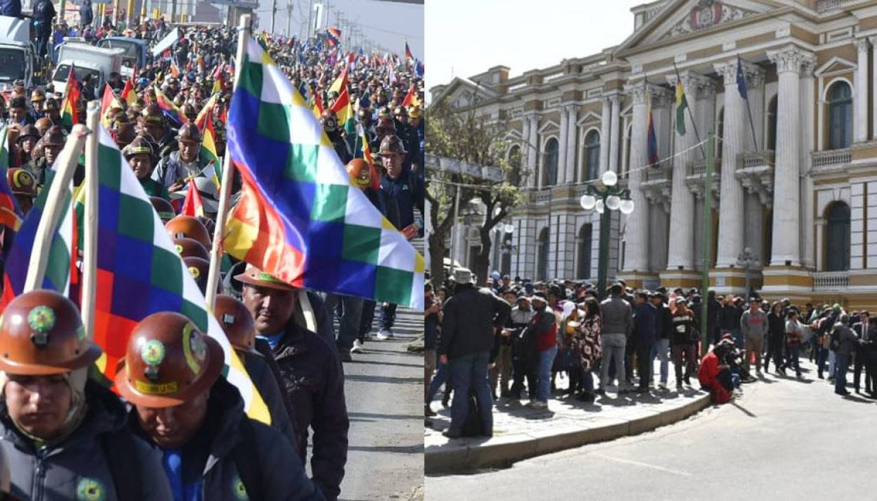 Marcha de Evo ingresa a La Paz por la Ceja; en plaza Murillo se concentran arcistas para “defender” al Gobierno de Arce