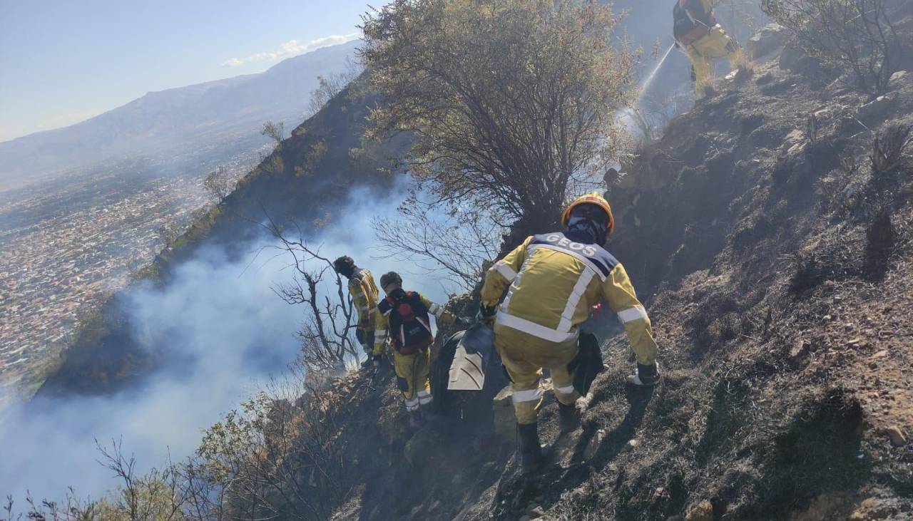 Cochabamba registró cinco incendios forestales en un solo día afectándose varias hectáreas
