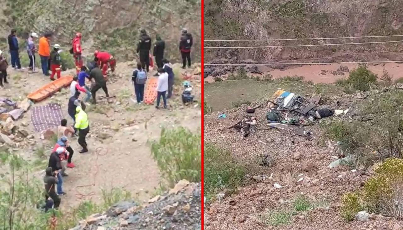 Accidente fatal: Reportan muertos y heridos por la caída de un bus a un barranco en Potosí