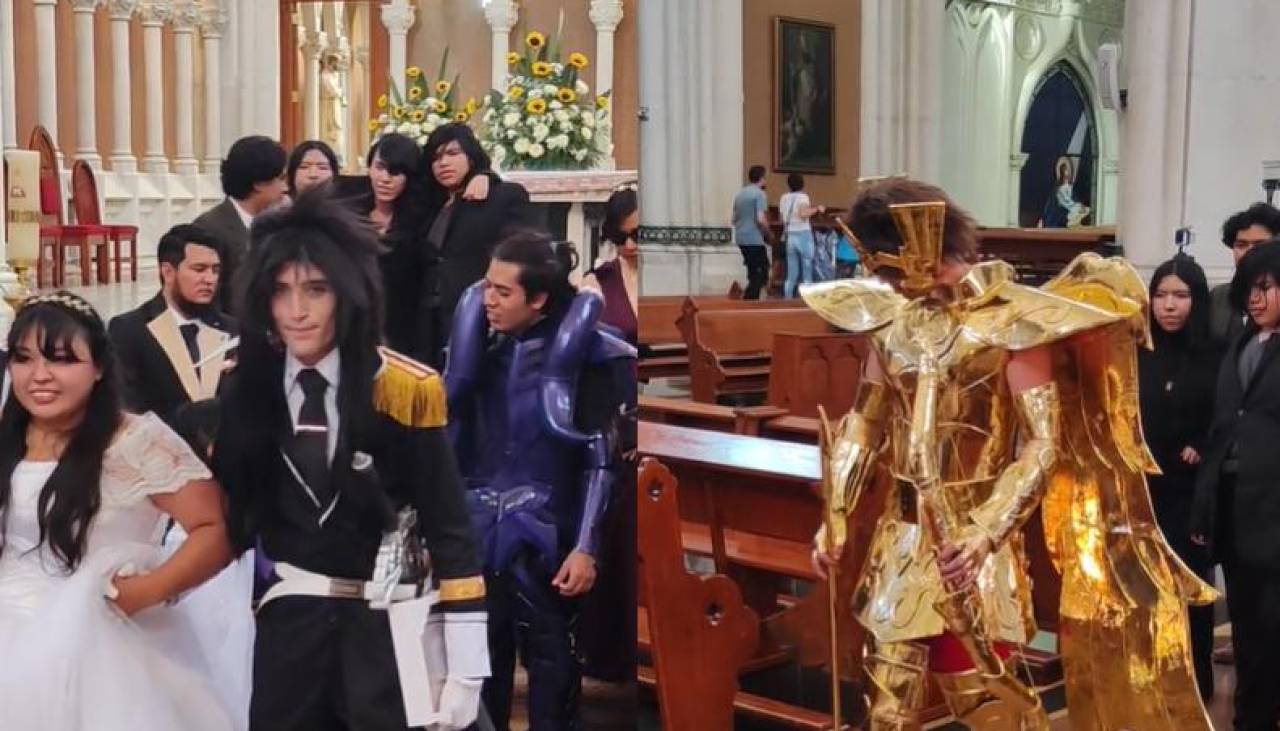 Novios celebraron su boda con cosplay y sus invitados también se disfrazaron