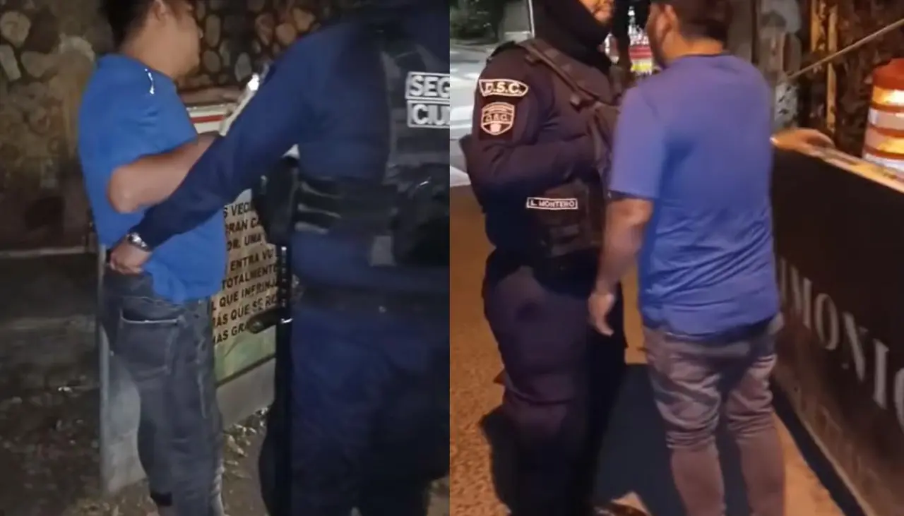 Video: hombre borracho que golpeaba a una mujer amenazó a un guardia que intervino y rescató a la víctima
