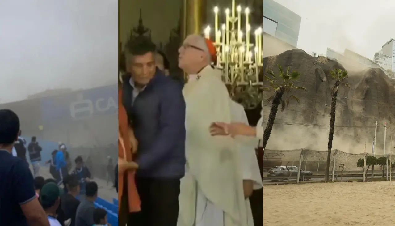 Fútbol detenido, pánico en una iglesia y deslizamiento de rocas y arena, los impresionantes videos del sismo en Perú