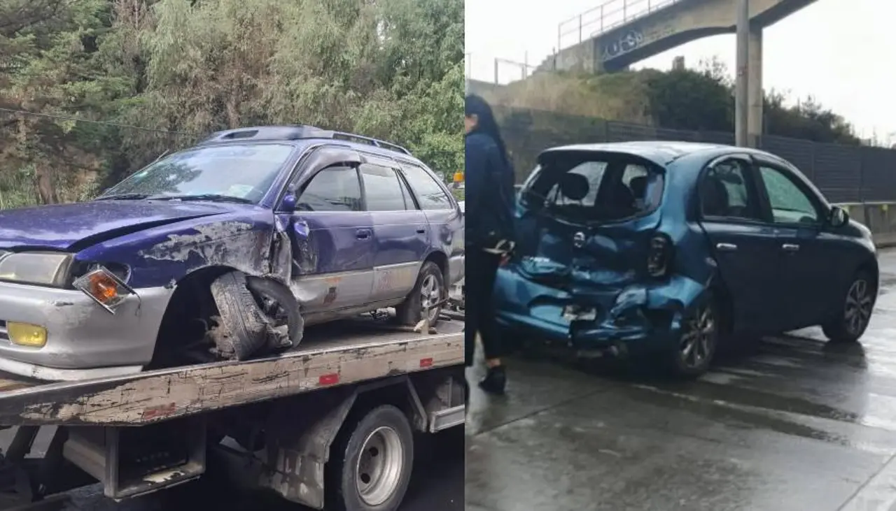 Nueve vehículos afectados en dos accidentes en medio de intensa lluvia en La Paz