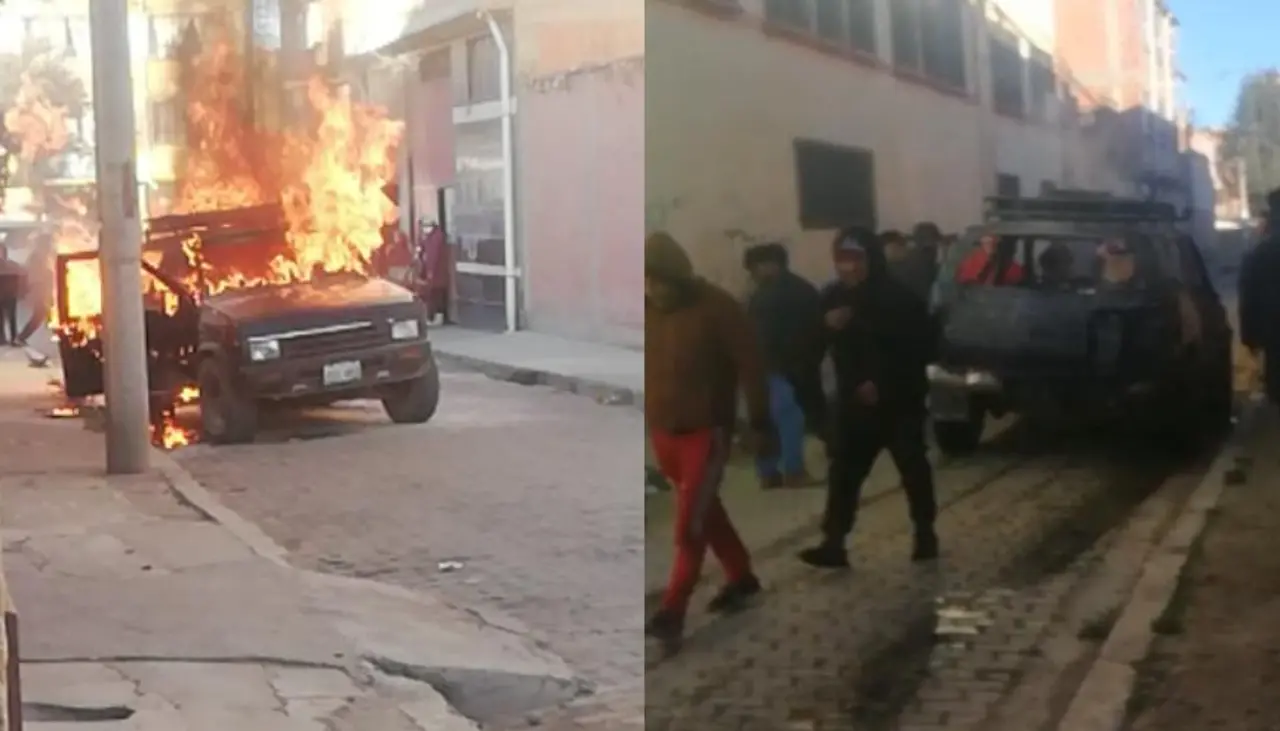 Video: Vehículo queda envuelto en fuego y conductor sufre quemaduras en el brazo, según vecinos