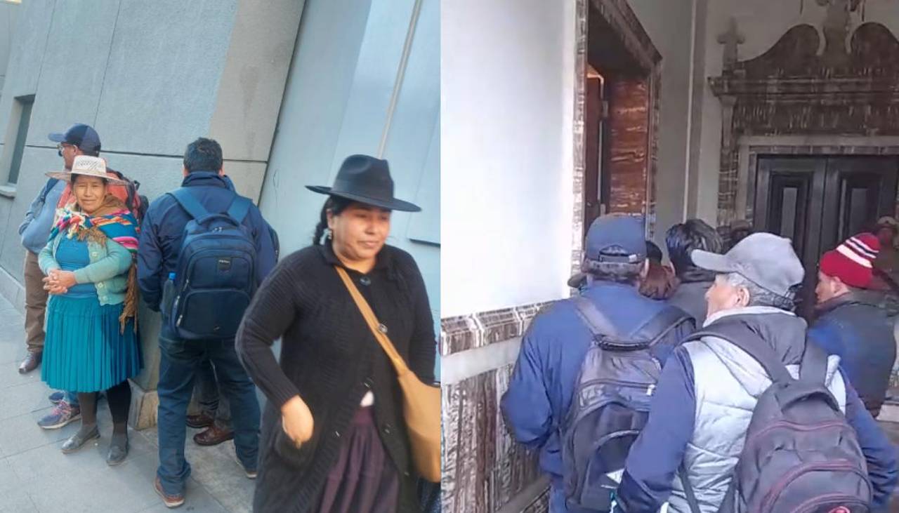 Dirigentes de la COB ingresan a Palacio de Gobierno para reunirse con Paz y ministros