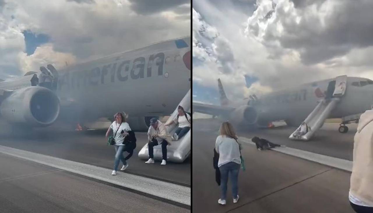 Video: Más de cien pasajeros son evacuados de emergencia de un avión tras el incendio de una de sus llantas en Denver