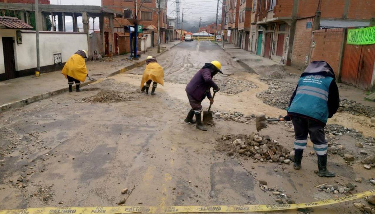 Alcaldía de El Alto reporta cinco zonas con “alto riesgo” de deslizarse por las lluvias 