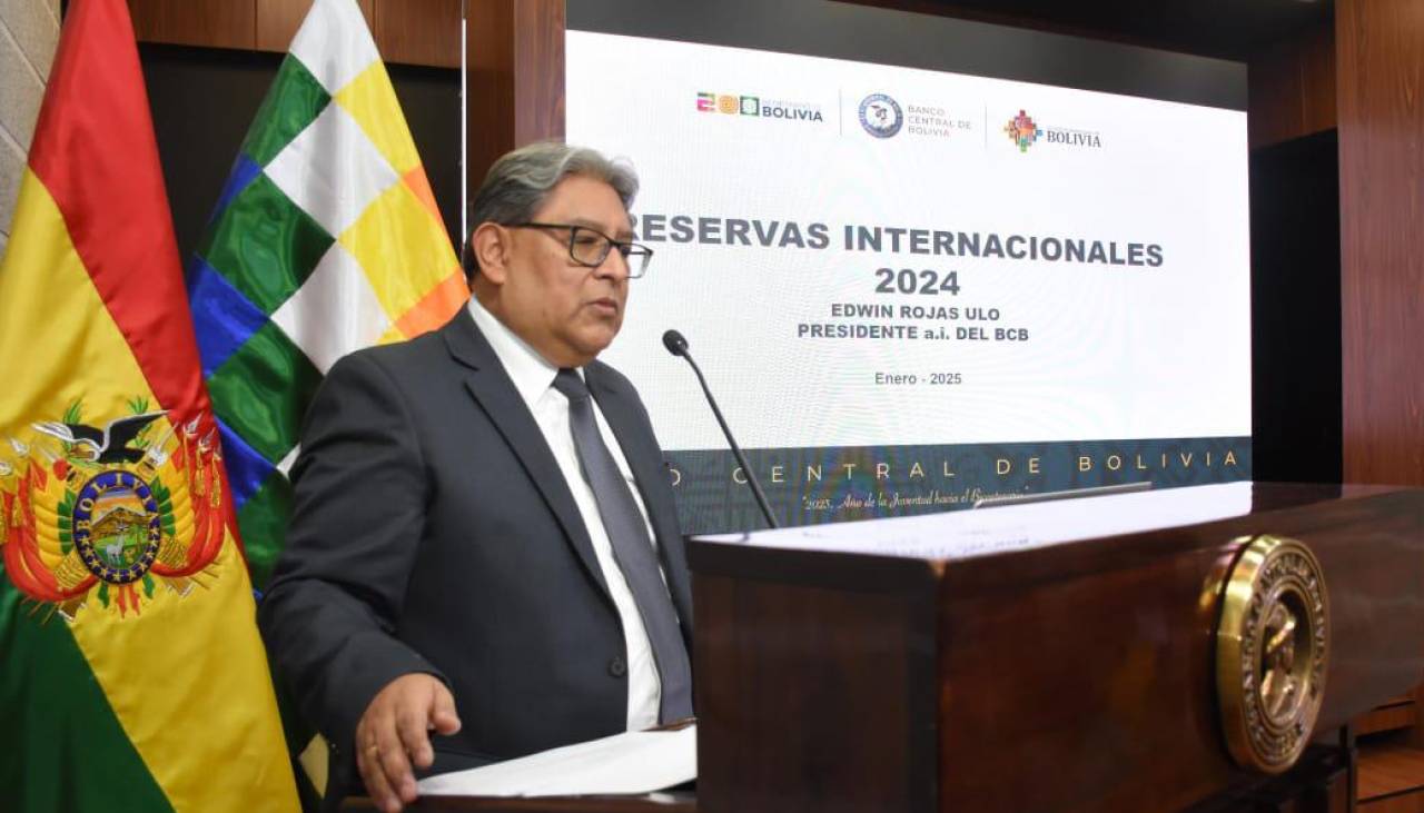 Reservas internacionales de Bolivia cierran 2024 con $us 1.976 millones, de los cuales $us 50 millones están en efectivo