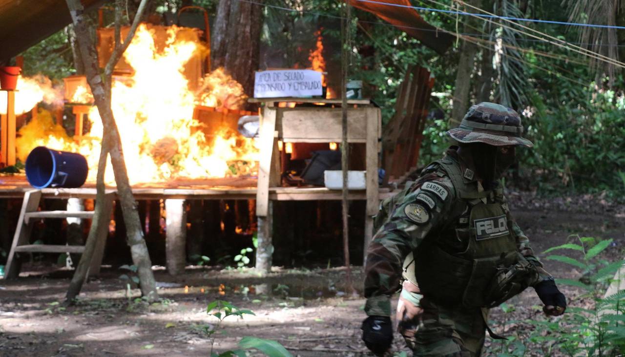 Video: Fuerza antidrogas destruye un “megalaboratorio” de cristalización de cocaína