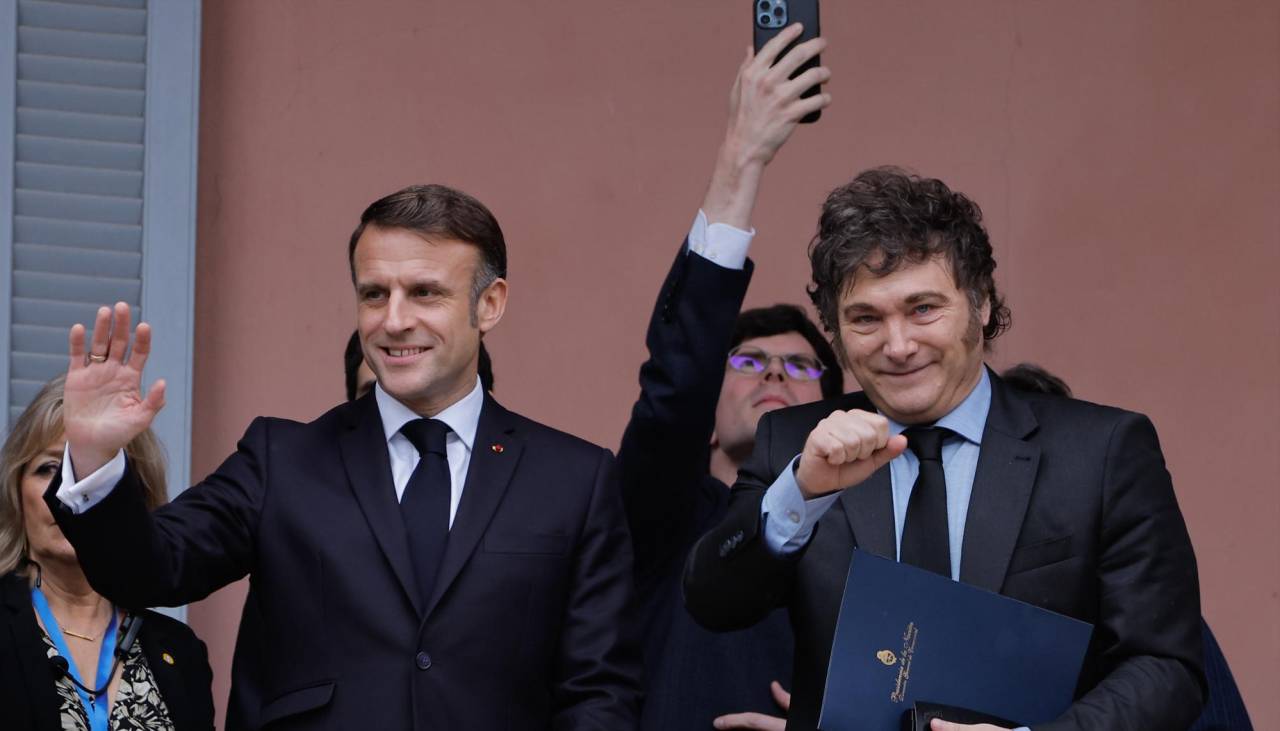 Macron se reúne con Milei en la Casa Rosada de Argentina