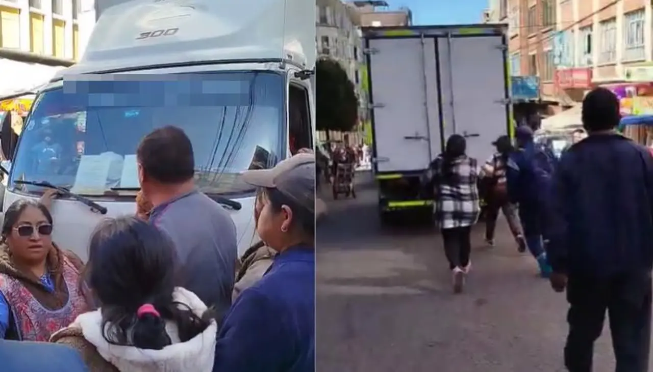 Empujones y gritos por aceite: Varias personas exigían que camión mayorista les venda este insumo por unidad