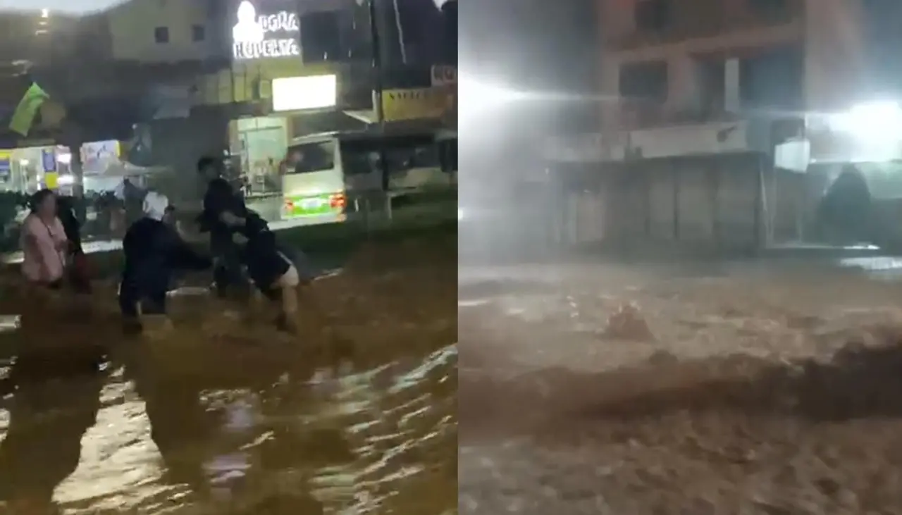 Videos: Calles y avenidas de El Torno quedaron convertidas en ríos por la torrencial lluvia 
