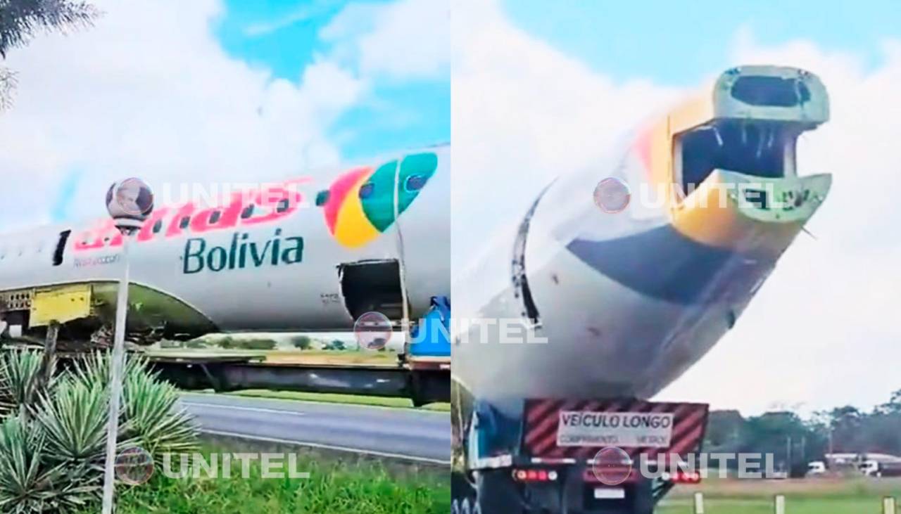 “Se nos fue uno de los mejores”: La despedida a un avión desmantelado de una aerolínea que ya no opera en Bolivia 