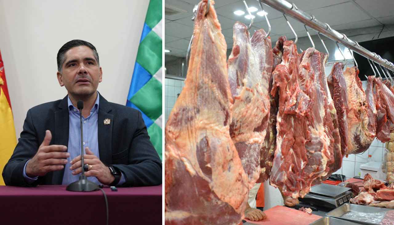 Ministro lamenta incremento del precio de la carne en los mercados pese a la baja de Bs 5 del kilo gancho