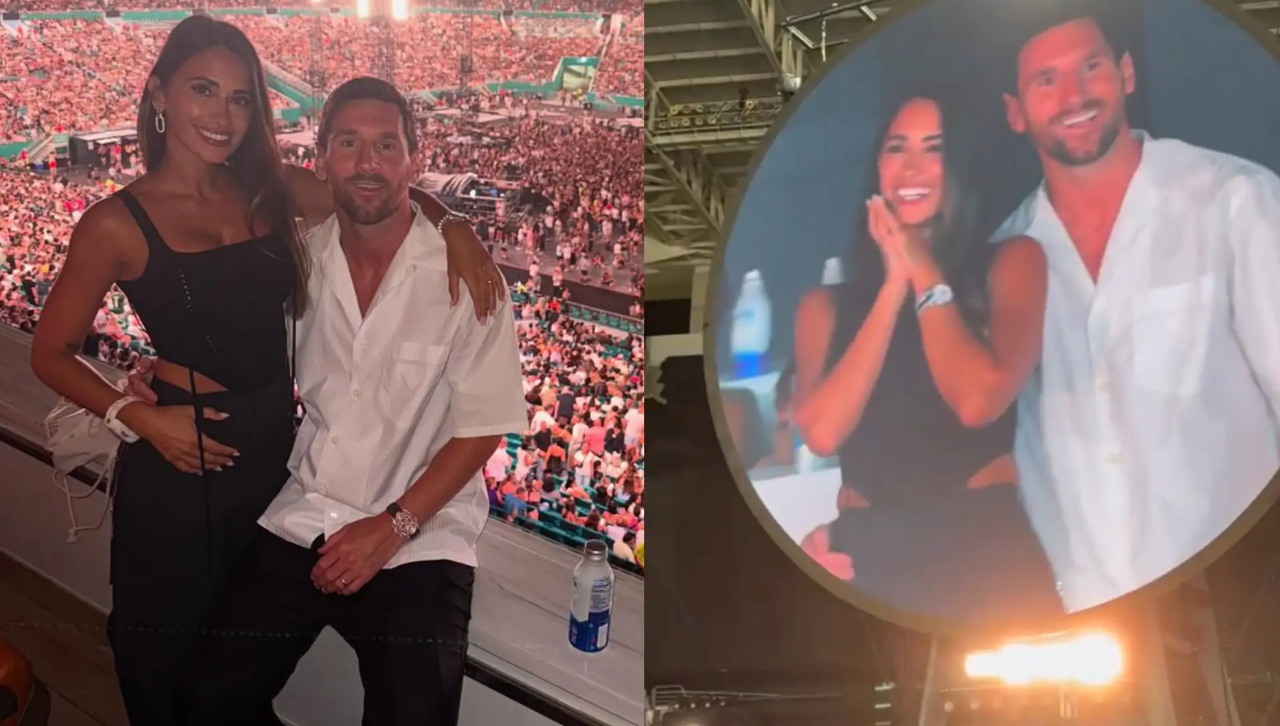 Antonela y Messi, sorprendidos por la ‘kiss cam’ de Coldplay