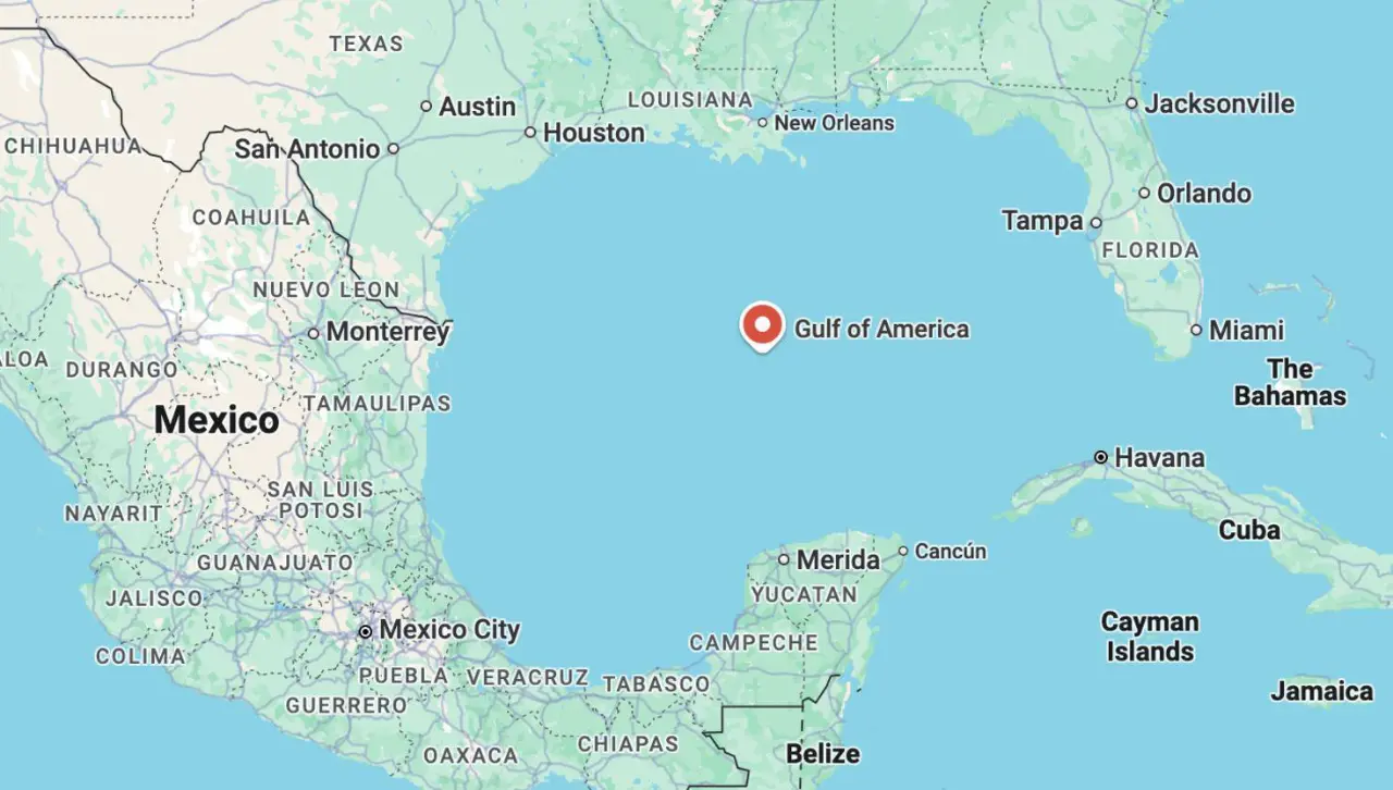 El Golfo de México pasa a llamarse Golfo de América en Google Maps