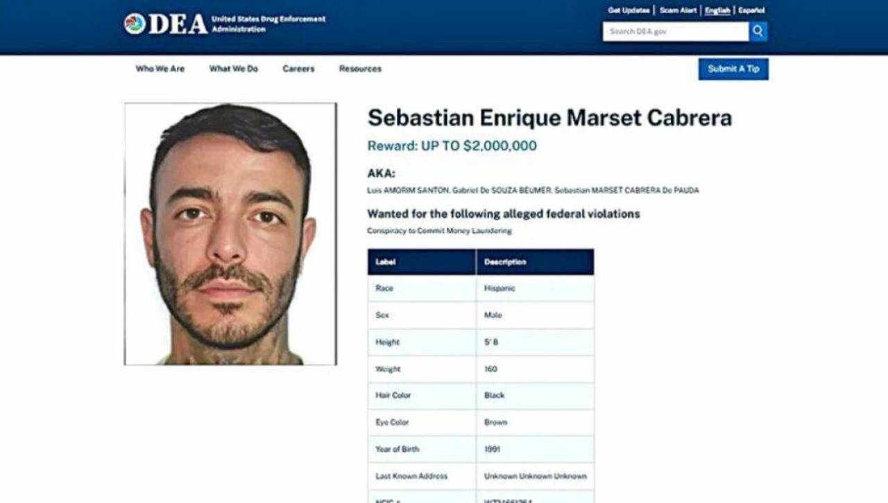 La DEA ofrecía una recompensa de $us 2 millones por Sebastián Marset