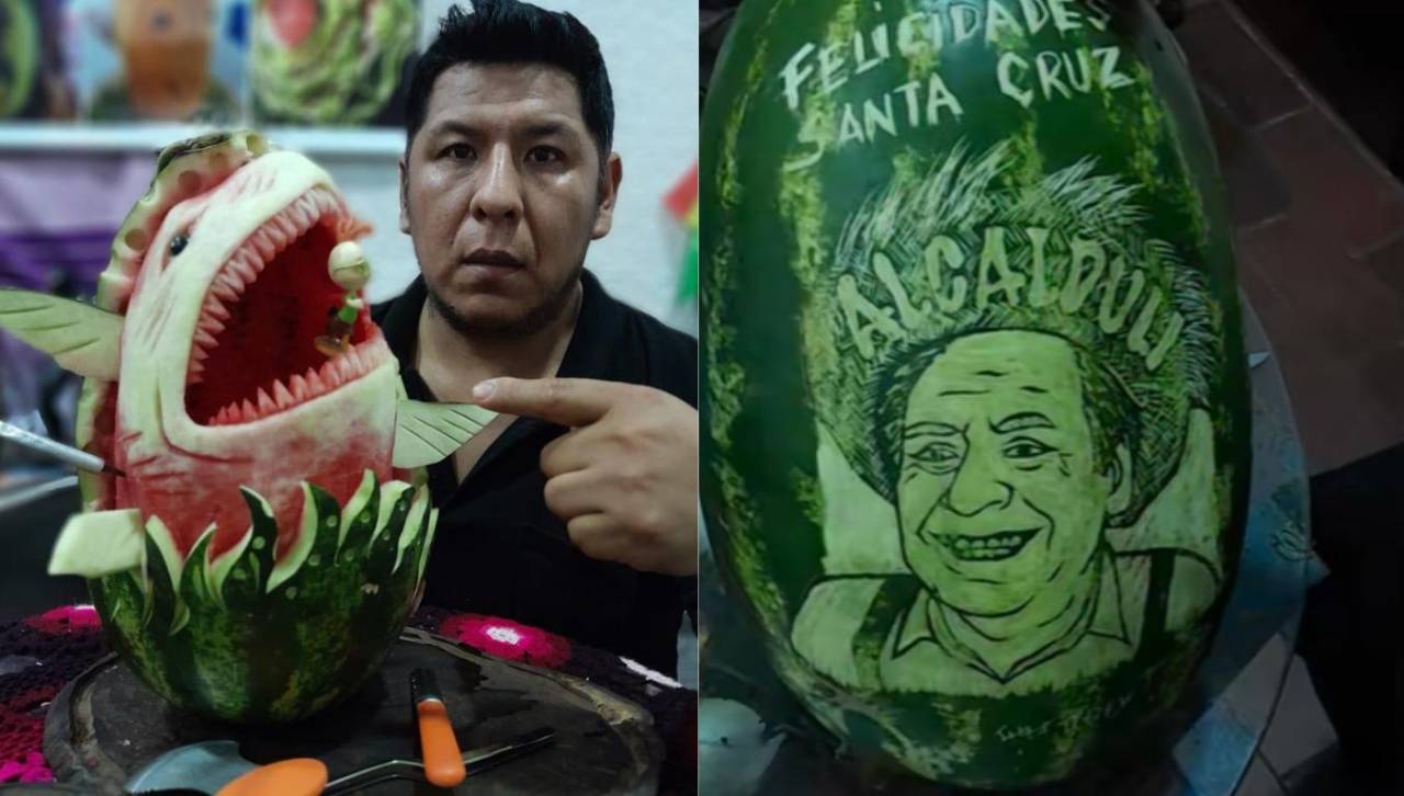 ‘El alcalduli’, Messi y Miguelito: Chef Roly sorprende con impresionantes retratos tallados en sandías