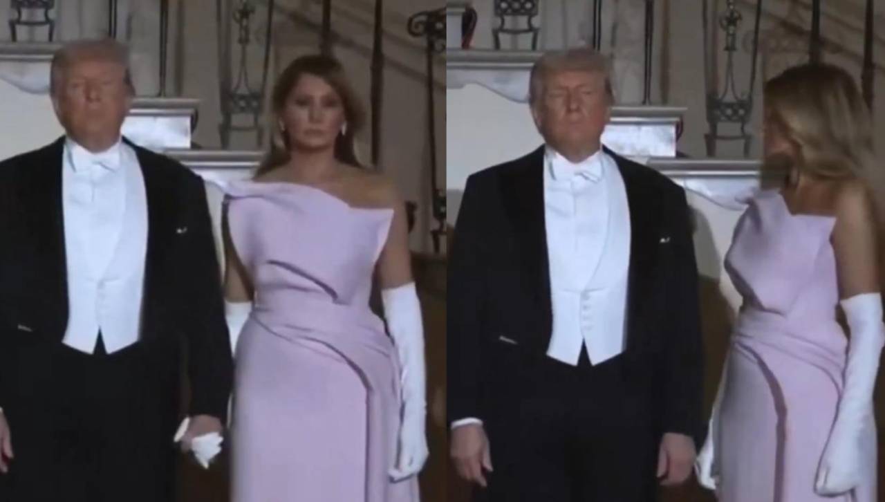 Melania quita la mano a Trump en un evento en directo y la imagen se vuelve viral