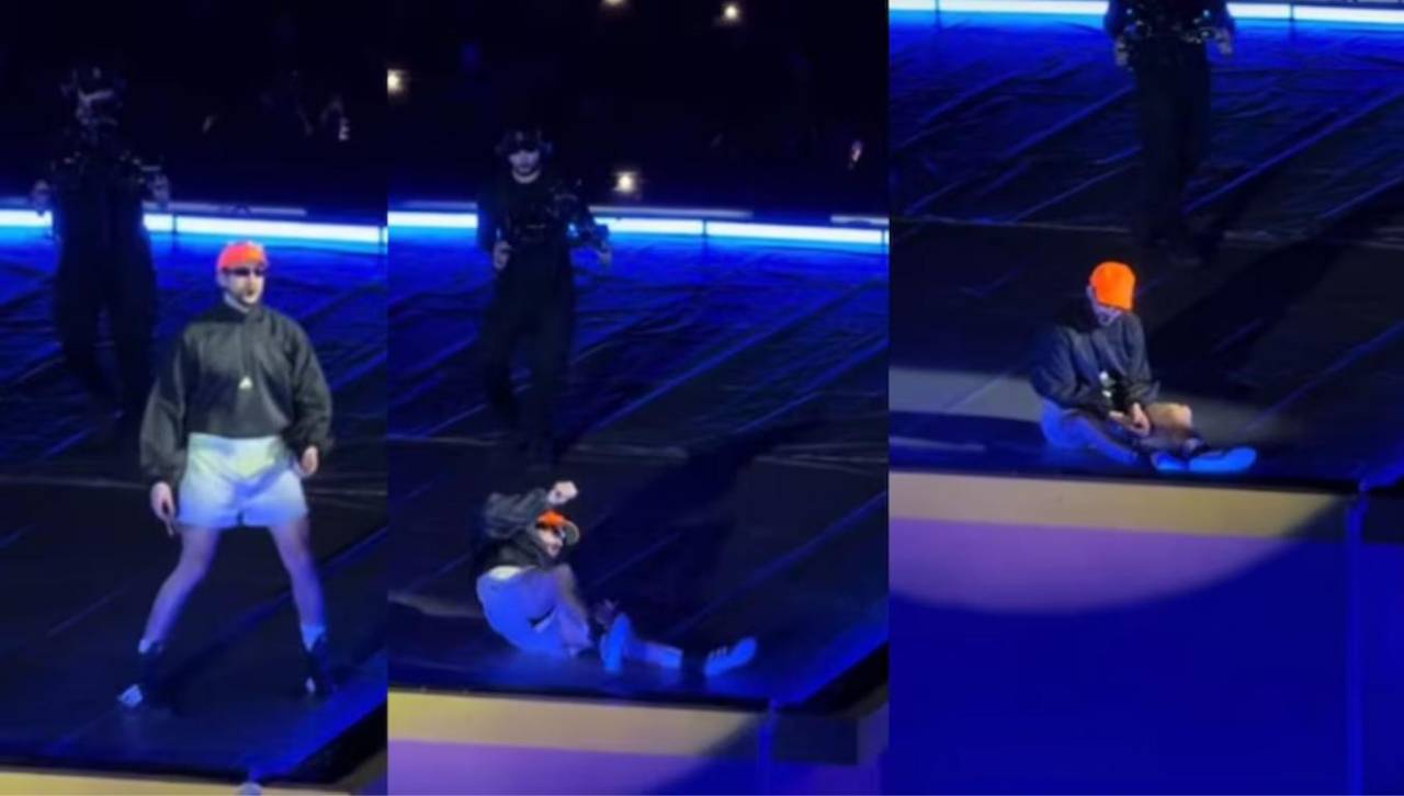 Bad Bunny sufre caída arriba de ‘La Casita’, durante su presentación en México 