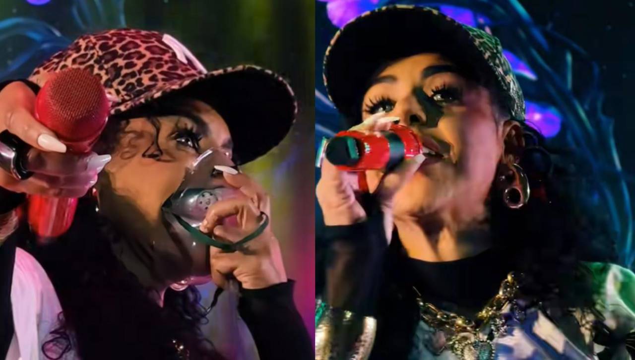 Demphra de ‘La Factoría’ cantó en La Paz con máscara de oxígeno