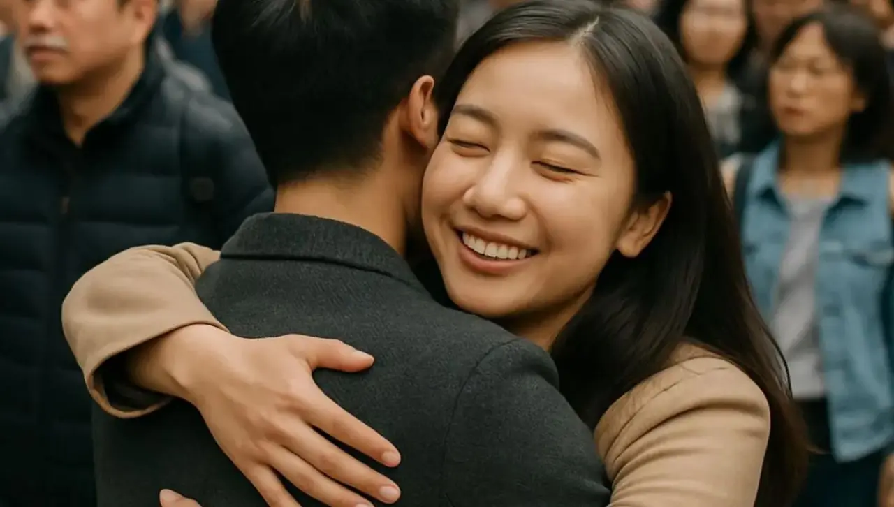 Mujeres estresadas en China pagan hasta 7 dólares por abrazos de hombres