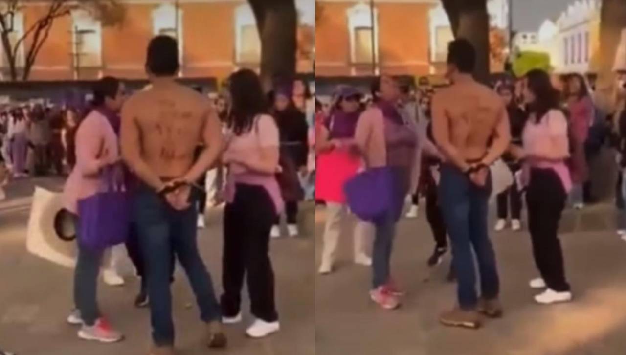 Hombre participaba de una marcha por el 8M y fue encarado por su expareja por no pagar pensión