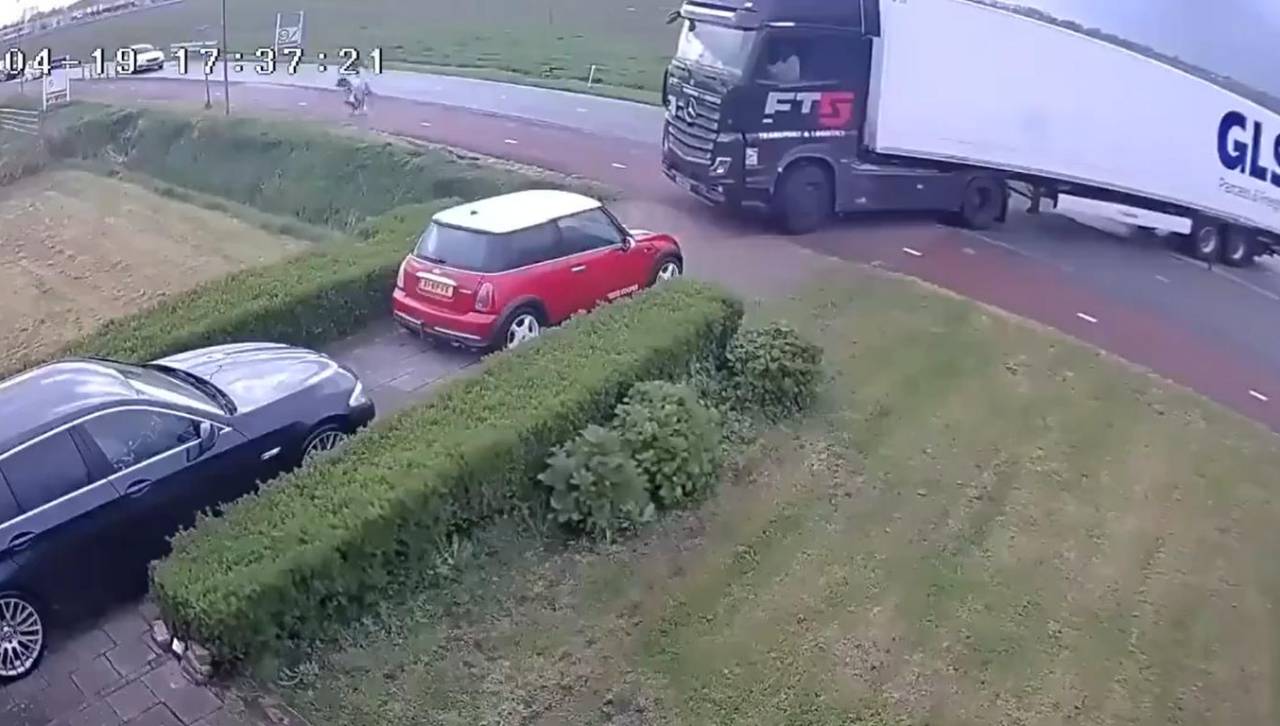 Video: camión desata caos en la calle y un vecino lo resuelve en segundos con una sola maniobra